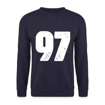 97 Number jersey - Unisex Sweatshirt - navy - Front - Alina (178cm) & Michal (187cm)