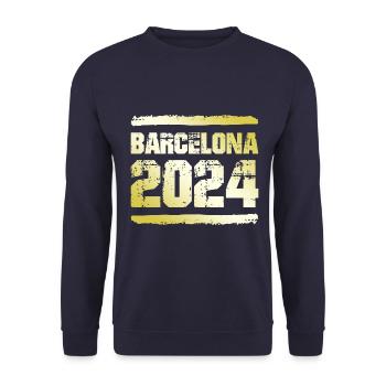 Barcelone 2024 Médaille d’or - Sweat-shirt Unisexe - marine - Devant - Alina (178cm) & Michal (187cm)
