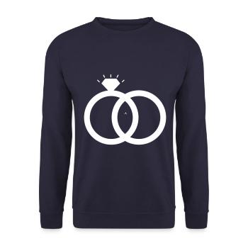 Eheringe Hochzeit - Unisex Pullover - Navy - Vorne - Alina (178cm) & Michal (187cm)