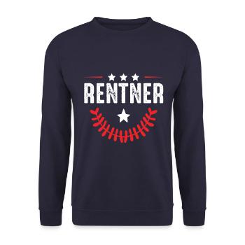 Rentner Rente - Unisex Pullover - Navy - Vorne - Alina (178cm) & Michal (187cm)
