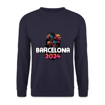 Barcelona 2024 Holiday Trip Colorful - Unisex Sweatshirt - navy - Front - Alina (178cm) & Michal (187cm)