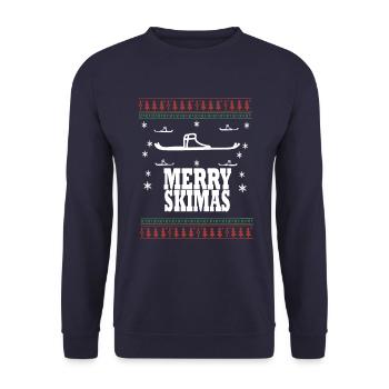 Ski de Noël moche - Sweat-shirt Unisexe - marine - Devant - Alina (178cm) & Michal (187cm)