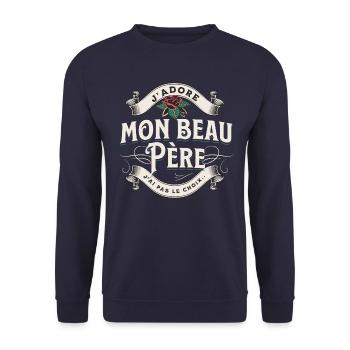 J'adore mon beau père, j'ai pas le choix - Sweat-shirt Unisexe - marine - Devant - Alina (178cm) & Michal (187cm)