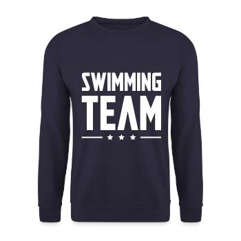 Swimming Team - Unisex Sweatshirt - navy - Front - Alina (178cm) & Michal (187cm)