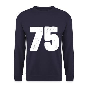 75 Number jersey - Unisex Sweatshirt - navy - Front - Alina (178cm) & Michal (187cm)