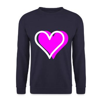 Symbole de l’amour du cœur - Sweat-shirt Unisexe - marine - Devant - Alina (178cm) & Michal (187cm)