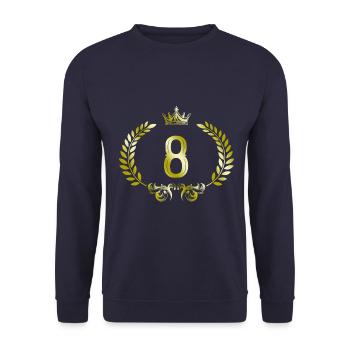 8 Couronne de chiffres - Sweat-shirt Unisexe - marine - Devant - Alina (178cm) & Michal (187cm)