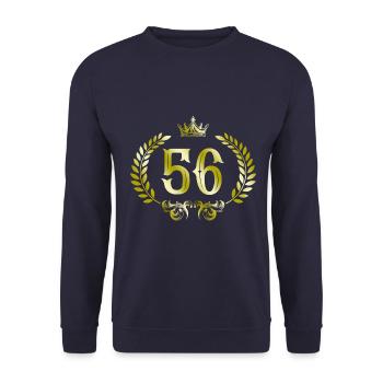 56 Number wreath - Unisex Sweatshirt - navy - Front - Alina (178cm) & Michal (187cm)