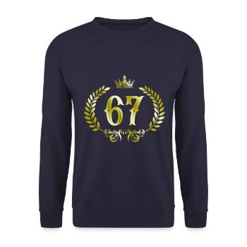Couronne de 67 chiffres - Sweat-shirt Unisexe - marine - Devant - Alina (178cm) & Michal (187cm)