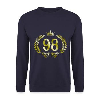 98 Number wreath - Unisex Sweatshirt - navy - Front - Alina (178cm) & Michal (187cm)