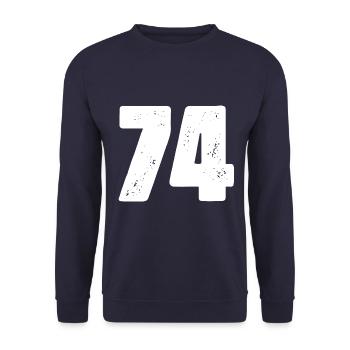 74 Number jersey - Unisex Sweatshirt - navy - Front - Alina (178cm) & Michal (187cm)