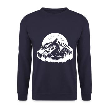 Mountain Silhouette Nature Mountains - Unisex Sweatshirt - navy - Front - Alina (178cm) & Michal (187cm)