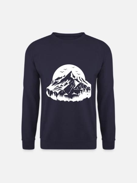 Mountain Silhouette Nature Mountains - Unisex Sweatshirt - navy
