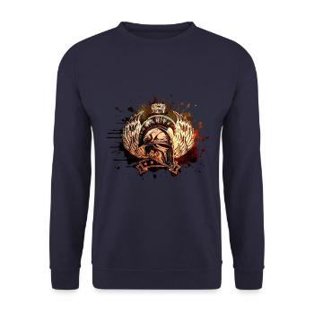 Spartan Helmet Fitness Fighter Training - Sweat-shirt Unisexe - marine - Devant - Alina (178cm) & Michal (187cm)