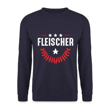 Fleischer Beruf - Unisex Pullover - Navy - Vorne - Alina (178cm) & Michal (187cm)