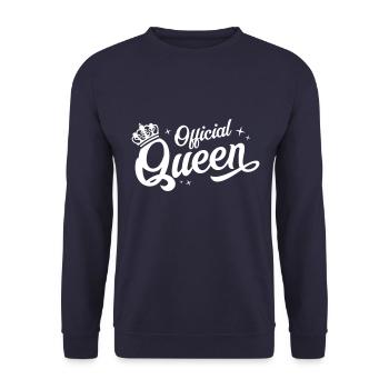 Königin Krone Queen - Unisex Pullover - Navy - Vorne - Alina (178cm) & Michal (187cm)