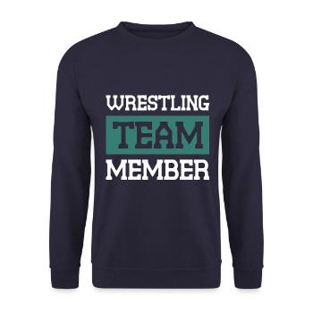 Wrestling Team - Unisex Pullover - Navy - Vorne - Alina (178cm) & Michal (187cm)
