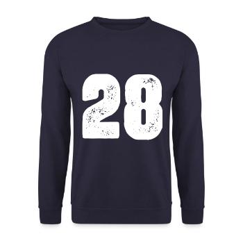 28 Number jersey - Unisex Sweatshirt - navy - Front - Alina (178cm) & Michal (187cm)