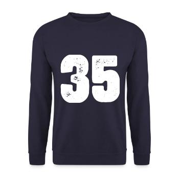 35 Number jersey - Unisex Sweatshirt - navy - Front - Alina (178cm) & Michal (187cm)