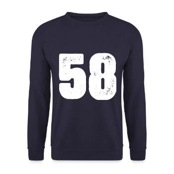 58 Number jersey - Unisex Sweatshirt - navy - Front - Alina (178cm) & Michal (187cm)
