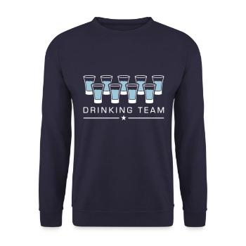 vodka shots drinking team - Unisex Pullover - Navy - Vorne - Alina (178cm) & Michal (187cm)