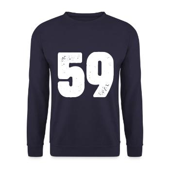 59 Number jersey - Unisex Sweatshirt - navy - Front - Alina (178cm) & Michal (187cm)