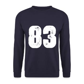 83 Maillot numéro - Sweat-shirt Unisexe - marine - Devant - Alina (178cm) & Michal (187cm)