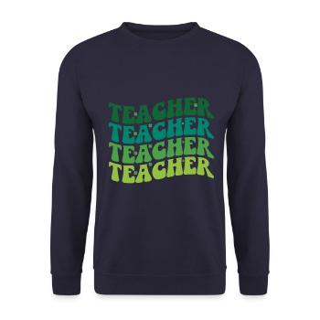 St. Patrick's Day - Teacher - Unisex Pullover - Navy - Vorne - Alina (178cm) & Michal (187cm)