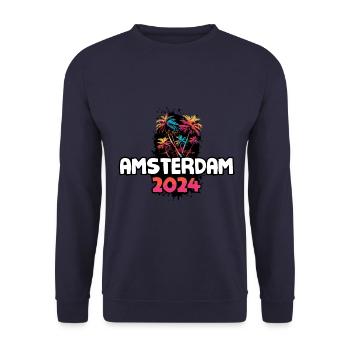 Amsterdam 2024 Holiday Trip Colorful - Unisex Sweatshirt - navy - Front - Alina (178cm) & Michal (187cm)