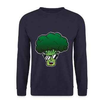 Broccoli with sunglasses - Unisex Sweatshirt - navy - Front - Alina (178cm) & Michal (187cm)