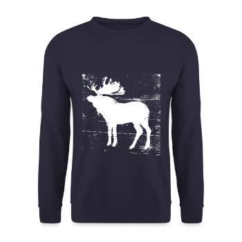 Elch - Unisex Pullover - Navy - Vorne - Alina (178cm) & Michal (187cm)