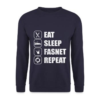 Manger Dormir Fasnet Répéter Carnaval Cadeau de carnaval - Sweat-shirt Unisexe - marine - Devant - Alina (178cm) & Michal (187cm)
