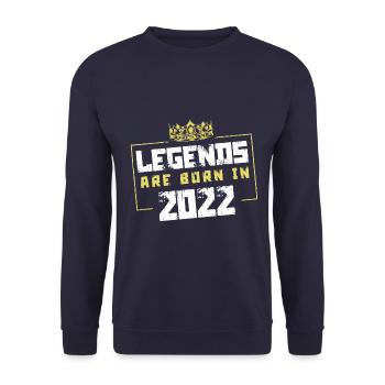2022 legends born in - Unisex Pullover - Navy - Vorne - Alina (178cm) & Michal (187cm)