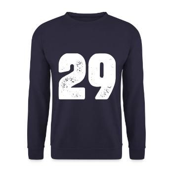 29 Zahl Trikot - Unisex Pullover - Navy - Vorne - Alina (178cm) & Michal (187cm)