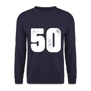 50 number jersey - Unisex Sweatshirt - navy - Front - Alina (178cm) & Michal (187cm)
