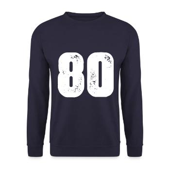 Maillot 80 numéro - Sweat-shirt Unisexe - marine - Devant - Alina (178cm) & Michal (187cm)