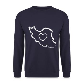 Iran Heart Dear Persian - Unisex Sweatshirt - navy - Front - Alina (178cm) & Michal (187cm)