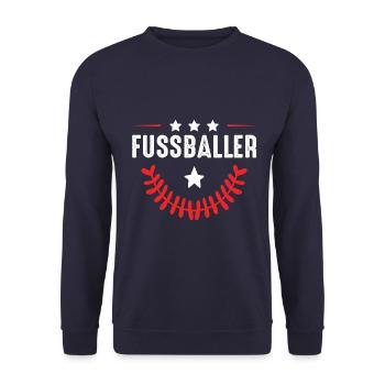 Fussballer Fussball Spieler - Unisex Pullover - Navy - Vorne - Alina (178cm) & Michal (187cm)