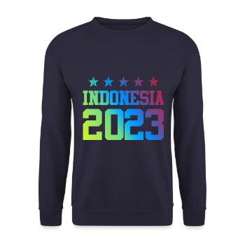 Indonesia 2023 - Unisex Sweatshirt - navy - Front - Alina (178cm) & Michal (187cm)