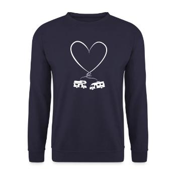 RV Valentine's Day Heart - cadeau mari camping-car - Sweat-shirt Unisexe - marine - Devant - Alina (178cm) & Michal (187cm)
