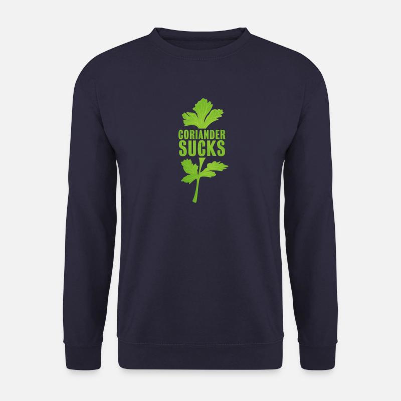 Coriander Sucks | Funny Gift | I hate Cilantro - Unisex Pullover - Navy