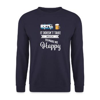 It doesn't take much to make me happy | Funny RV - Unisex Sweatshirt - navy - Front - Alina (178cm) & Michal (187cm)
