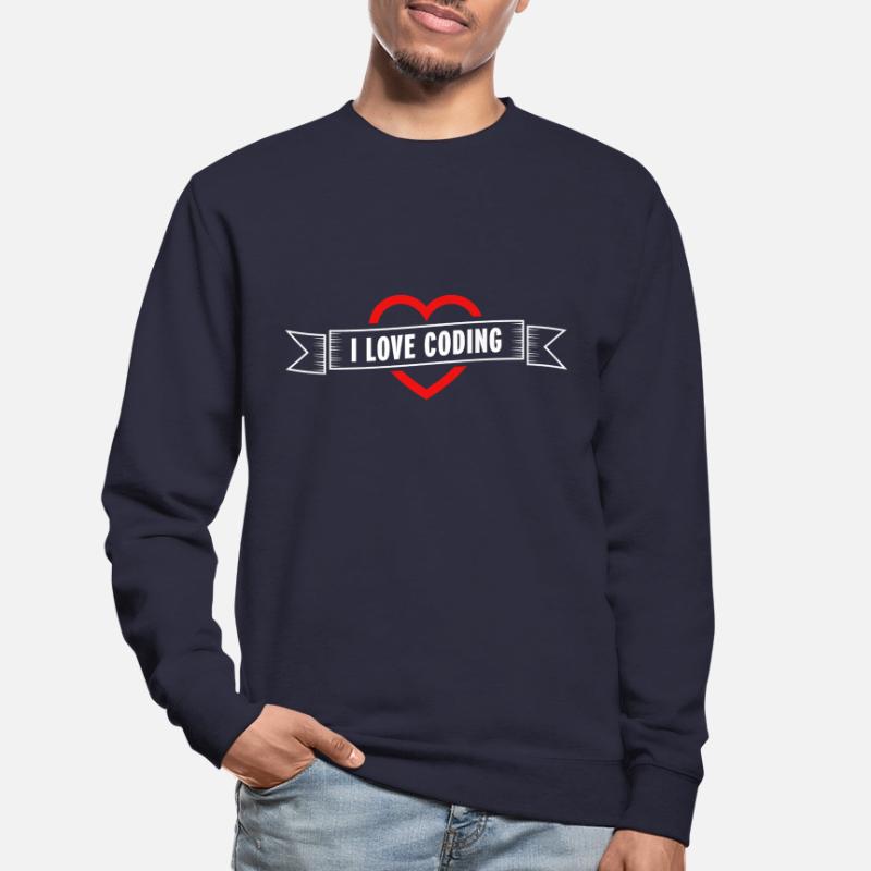 J'aime coder le cœur | Cadeau pour le fils programmeur Sweat-shirt Unisexe