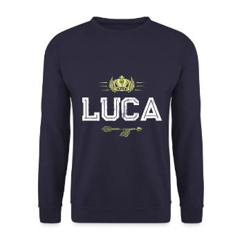 Luca - Unisex Sweatshirt - navy - Front - Alina (178cm) & Michal (187cm)