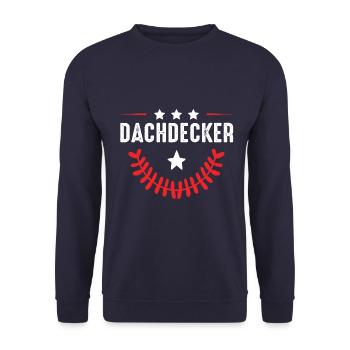 Dachdecker Beruf - Unisex Pullover - Navy - Vorne - Alina (178cm) & Michal (187cm)