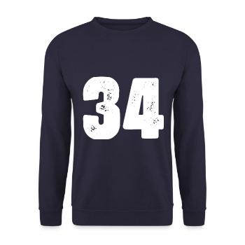 Maillot 34 Numéro - Sweat-shirt Unisexe - marine - Devant - Alina (178cm) & Michal (187cm)