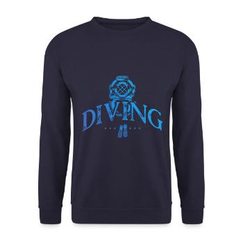 Diving scuba diving - Unisex Sweatshirt - navy - Front - Alina (178cm) & Michal (187cm)