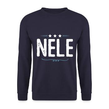 Nele - Unisex Pullover - Navy - Vorne - Alina (178cm) & Michal (187cm)