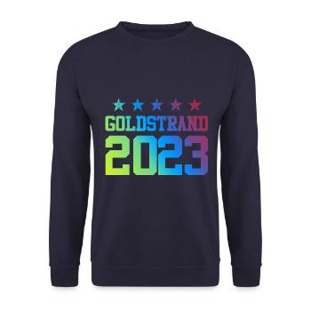 Goldstrand 2023 - Unisex Pullover - Navy - Vorne - Alina (178cm) & Michal (187cm)