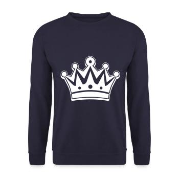 Crown Icon Symbol - Unisex Sweatshirt - navy - Front - Alina (178cm) & Michal (187cm)
